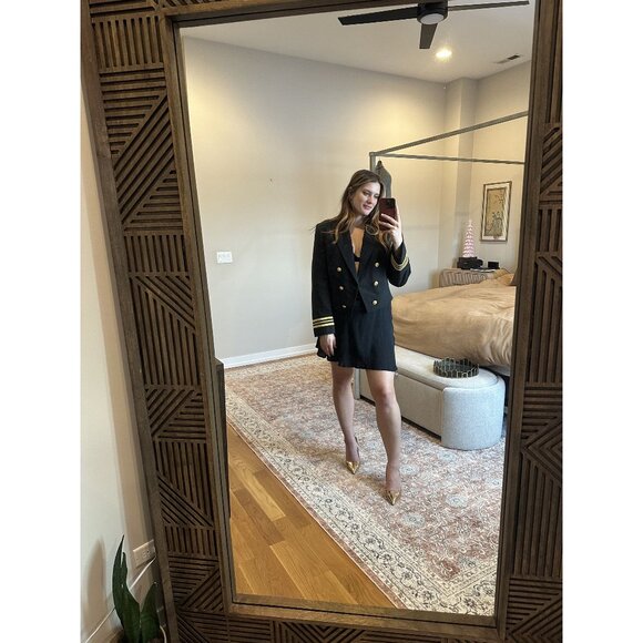 Black Sailor-Inspired Blazer with Gold Accents Men’s Estimated Size 42 – Nautica - Picture 8 of 8